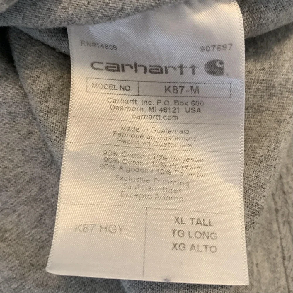 Carhartt Shirt Lot Of 3 Mens XLT Gray Black Pocket Workwear K87 Tagless Tee - Picture 4 of 16